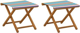 vidaXL Silla De Terraza 2 Pcs Madera De Eucalipto Maciza Multicolor Vidaxl