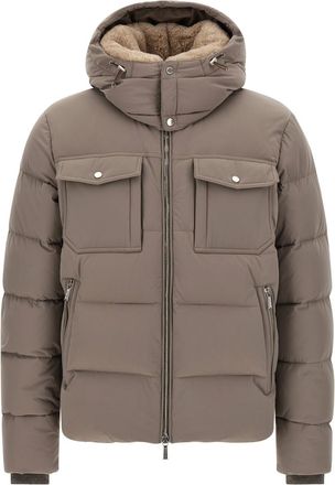 Moorer Grey Quilted Hood Jacket