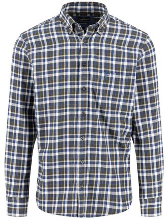 Fynch-Hatton Fynch Hatton overhemd blauw flanel borstzak