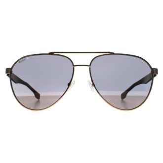 HUGO BOSS Aviator Heren Goud Zwart Goud Spiegel BOSS 1485/S