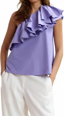 Essentiel Jillian Ruffle Top In Purple