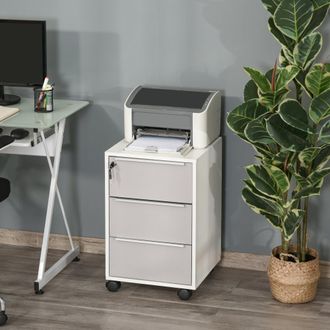 Carter's HOMCOM Filing Unit with Central Locking System - White - CARTER | TJ Hughes