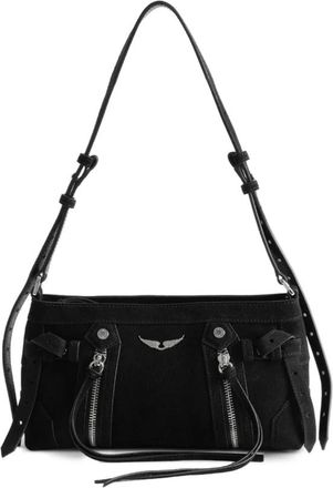 Zadig&Voltaire Tassen, Dames, Zwart, ONE Size, Katoen, Madison Mini Suede Bag