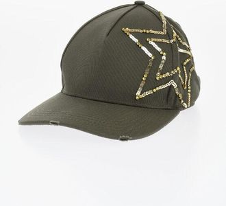Dsquared2 Cotton Gabardine cap with Sequin size Unica