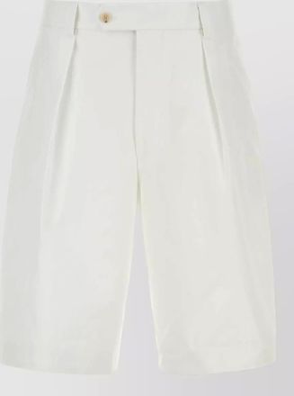 HUGO BOSS cotton bermuda shorts pleated front waistband