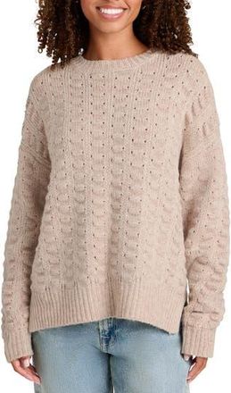 Splendid Candace Texture Crewneck Sweater in Toast at Nordstrom Rack, Size X-Small