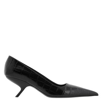Ferragamo Ferragamo Eva 55 Croc-Embossed Leather Pumps