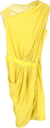 Giambattista Valli Giambattista Valli Gedrapeerde Midi Jurk in Gele Viscose