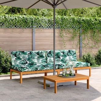 vidaXL Sof&aacute;s Centrales De Palets Jard&iacute;n Y Cojines 2 Uds Madera Acacia Vidaxl