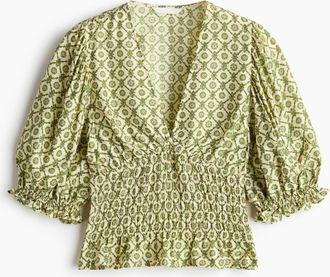 H&M Bluse mit geraffter Taille - Green