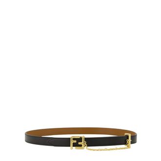 Fendi FF Riem - Dames - Riemen - Zwart - 80 CM - Leer - Accessoires