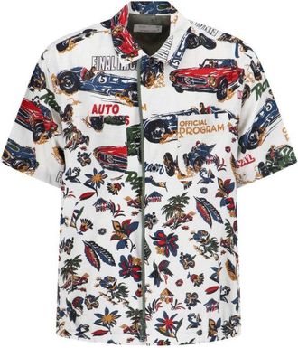 sacai Short-Sleeved Shirt With Classic Collar And Tropical Motif