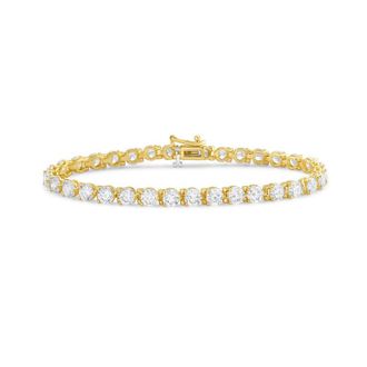 Diana M. Jewels 14kt yellow gold 4cts round lab grown diamond 3-prong tennis bracelet