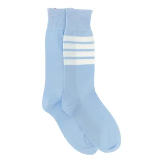 Thom Browne Cotton 4-Bar Mid Calf Sock - female - Thom Browne - Socks - Blue - ONE SIZE - Underwear