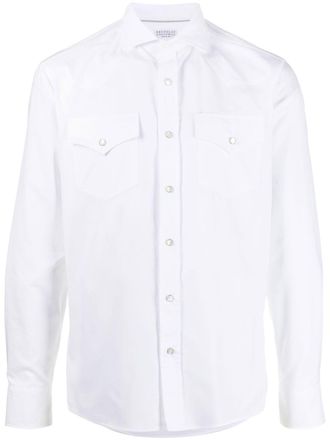 Brunello Cucinelli flap-pockets cotton shirt - White
