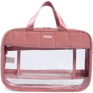 Mytagalongs Box Quilted Clear Toiletry Case in Desert Rose at Nordstrom Rack