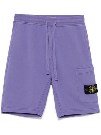 Stone Island Compass-badge shorts - men - Cotton - M - Purple