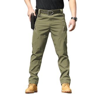Generic Mens Tactical Cargo Pants Waterproof Lightweight Ripstop Stretch Work Hiking Pants with Multi Pockets 2025 (Army Green IX9,M)