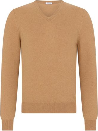 Malo Cashmere V-neck Trui - Heren - Cashmere truien - Bruin - 5XL - Truien & Vesten