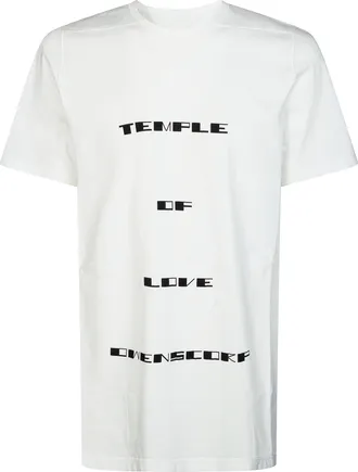 Rick Owens Level T Relaxed Fit Fragmented Typography Cotton T-Shirt