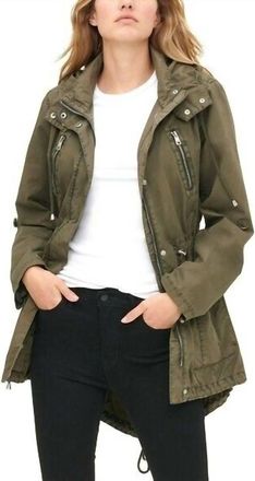 Levi's Parachute Fish Tail Mid Length Utility Jacket In Green