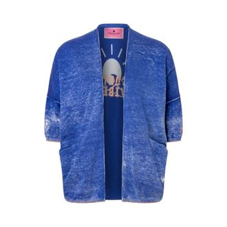 Lieblingsst&uuml;ck Lieblingsst&uuml;ck - Open-front Half-sleeve Cardigan - Dames - Truien - Blauw - Maat: S