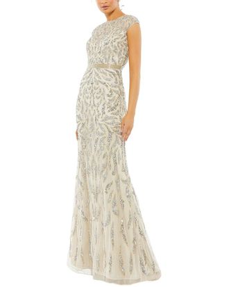 Mac Duggal Beaded Mesh Gown