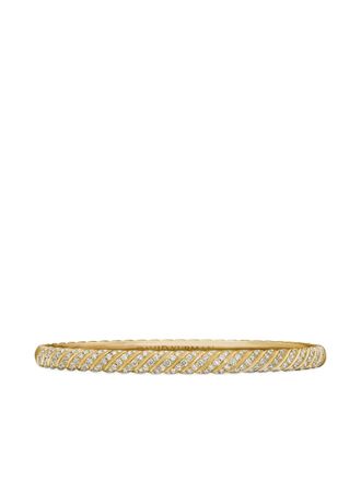 David Yurman 18kt geelgouden Sculpted Cable armband met diamant (4,6mm)