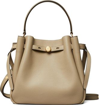 Tory Burch Romy Pebble Leather Bucket Bag in Soft Cement at Nordstrom