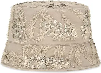 Brunello Cucinelli Womens Beige Silk Bucket Hat