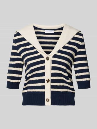 Rich & Royal Cardigan aus Viskose-Mix mit 1/2-Arm in Marine, Gr&ouml;&szlig;e XL