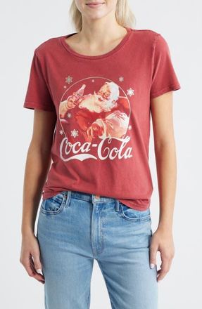Lucky Brand Coca-Cola Santa Claus Cotton Graphic T-Shirt in Rio Red at Nordstrom, Size X-Small