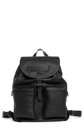 Longchamp LC3D Large Leather Backpack in Black at Nordstrom Rack