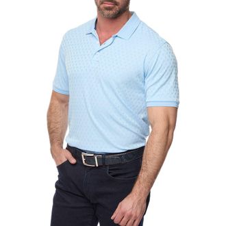 Robert Graham Elias Basket Weave Polo in Light Blue at Nordstrom, Size Medium