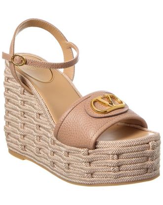 Valentino Vlogo Signature 120 Grainy Leather Wedge Sandal