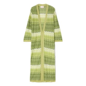 MC2 Saint Barth Long Knitwear, female, Green, Size: XS Tonia Long Cardigan