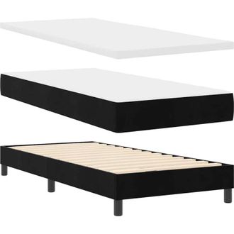 vidaXL Cama Con Somier Y Colch&oacute;n Gris Oscuro 80x200 Cm Terciopelo