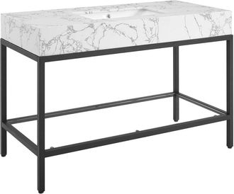 ModWay Kingsley 50In Black Stainless Steel Bathroom Vanity