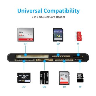OEM Lector De Tarjetas Sd Multifunci&oacute;n 7 En 1 Compacto Con Usb-c Y Usb 3.0, Admite Operaciones Simult&aacute;neas De Lectura Y Escritura Y Viene Con Una Garant&iacute;a