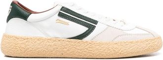 Puraai Leren herensneakers met decoratieve stiksels - Heren - Sneakers - Wit - 45 EU - Schoenen