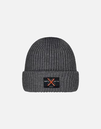 Barts Mens Barts Mens Luuke Cuffed Knitted Fleece Lined Beanie - Grey - Size: ONE size