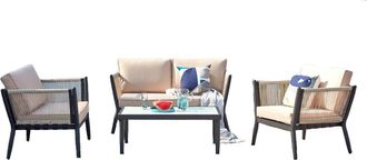 Concept Usine Conjunto de jard&iacute;n de aluminio y cuerda crudo/negro