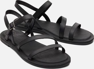 Toms Womens TOMS Kira Leather Womens Black Sandals - Size: 6