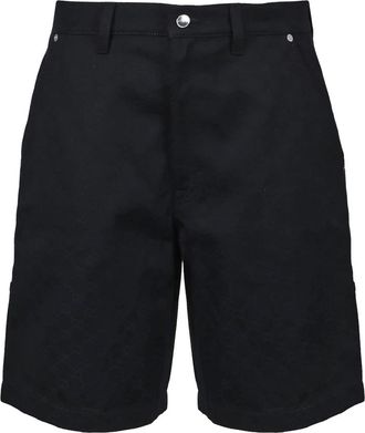 Gucci Korte Broeken, Heren, Zwart, M, Denim, GG Cotton Denim Jacquard Bermuda Shorts