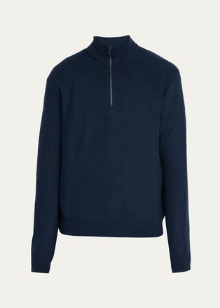 Ralph Lauren Purple Label Mens Cotton Waffle Knit Half-Zip Sweater
