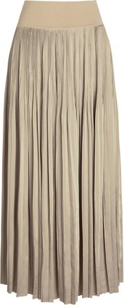 Joseph Rabat Pleated Satin Midi Skirt - Beige - 38 (UK10 / S)