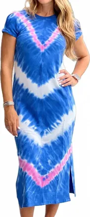Hatley The Sierra Midi Dress In Chevron Tie Dye