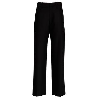 Victoria Beckham Mid Rise Relaxed Curved Straight Leg Pants