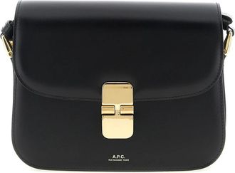 A.P.C. Leren Zadel Tas met Gouden Sluiting - Dames - Schoudertassen - Zwart - ONE Size - Leer - Tassen