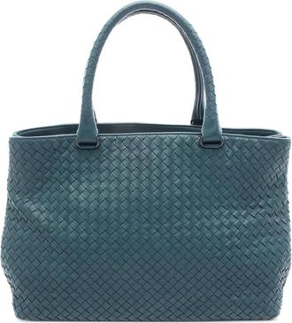 Bottega Veneta 2000s Intrecciato leren shopper - Blauw